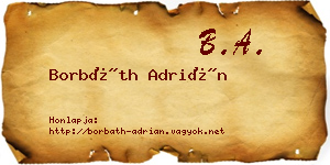 Borbáth Adrián névjegykártya