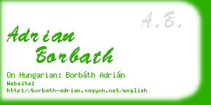 adrian borbath business card