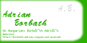 adrian borbath business card
